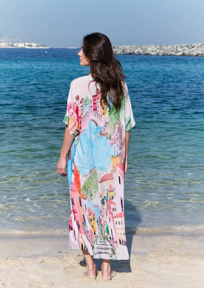 La Riviera Multicolor Long Kaftan