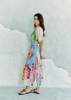 La Riviera Multicolor Long Kaftan With Side Slits