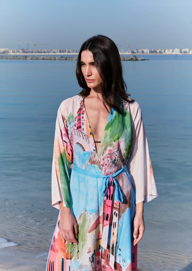 La Riviera Multicolor Long Kimono
