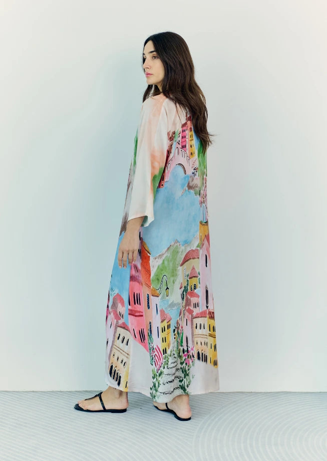 La Riviera Multicolor Long Kimono