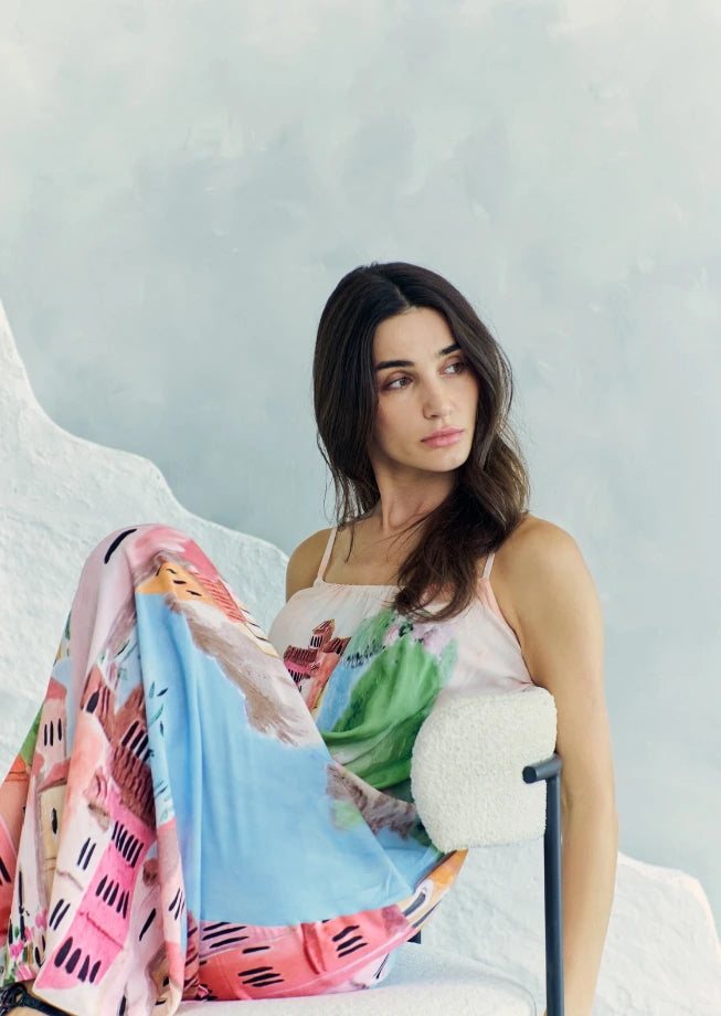 La Riviera Multicolor Spaghetti Strap Maxi Dress