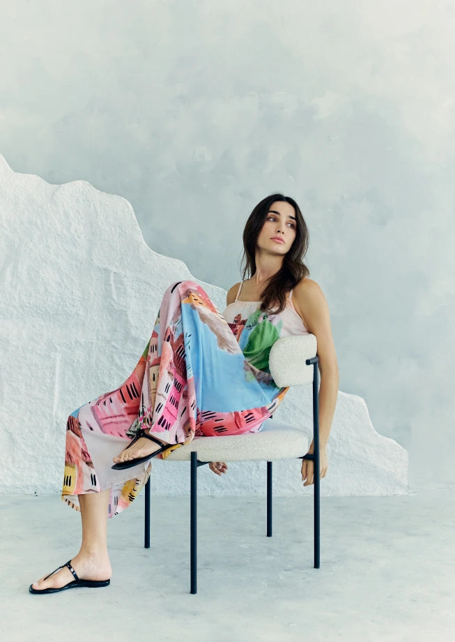 La Riviera Multicolour Spaghetti Strap Maxi Dress