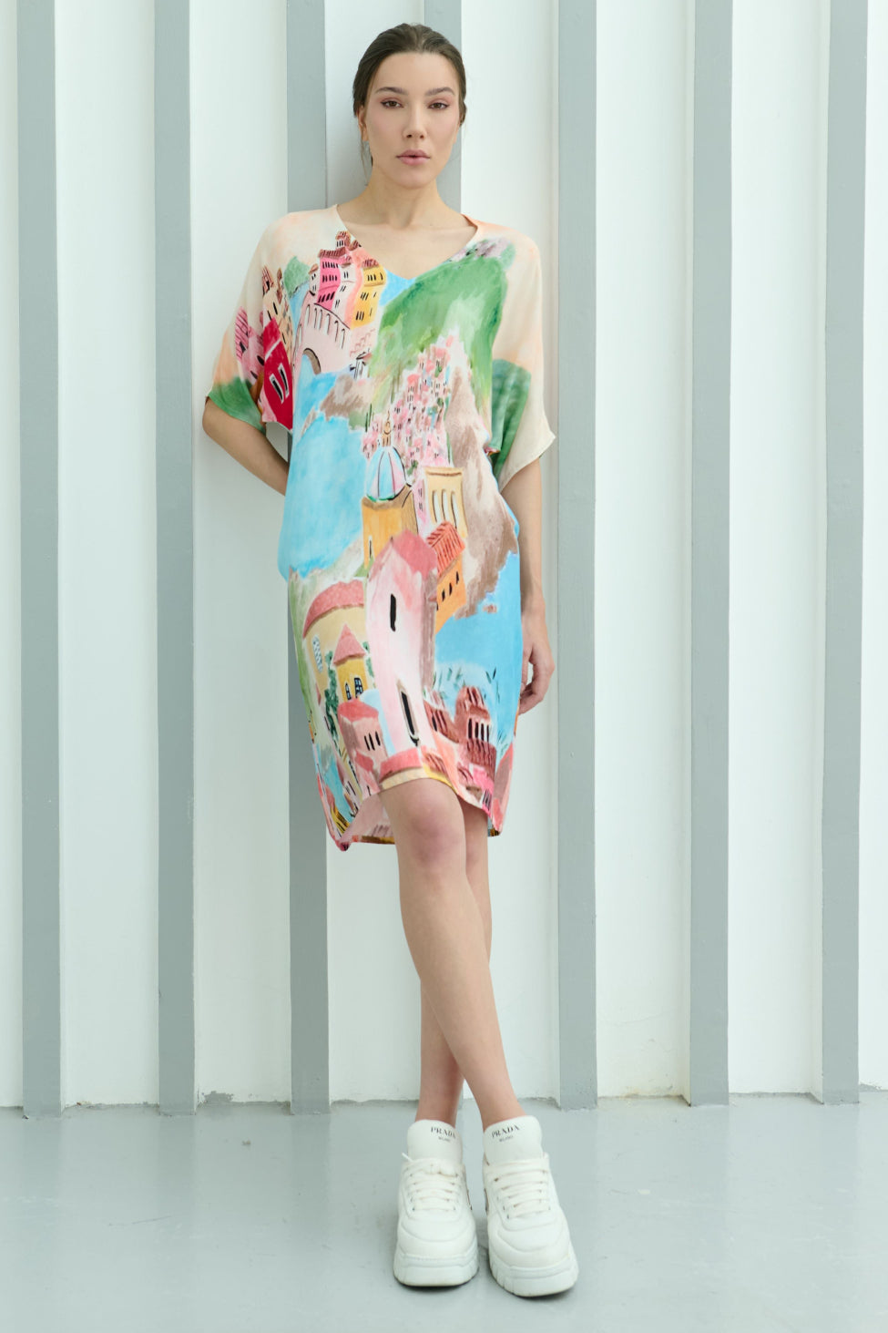 La Riviera Multicolor Short Kaftan Dress