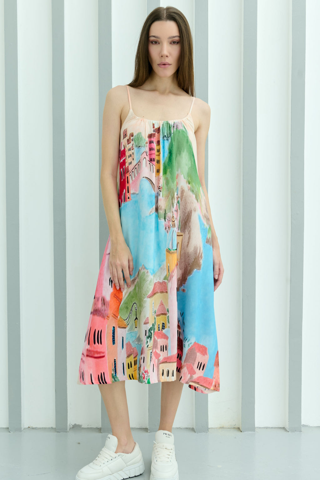 La Riviera Multicolor Spaghetti Strap Dress