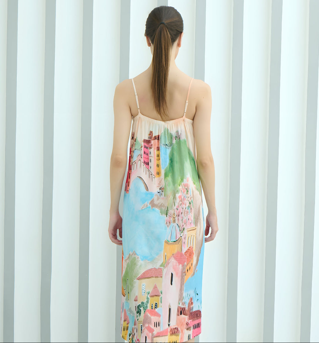 La Riviera Multicolor Spaghetti Strap Dress