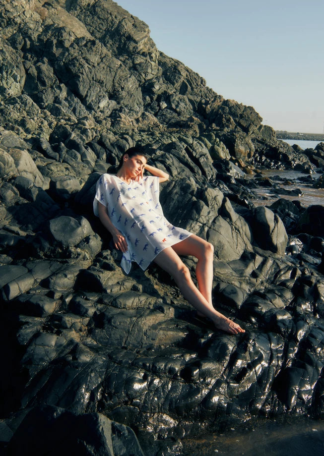 Leopard Luxe Printed Sheer Short Kaftan