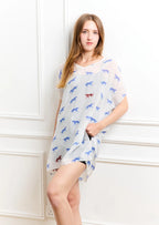 Leopard Luxe Printed Sheer Short Kaftan