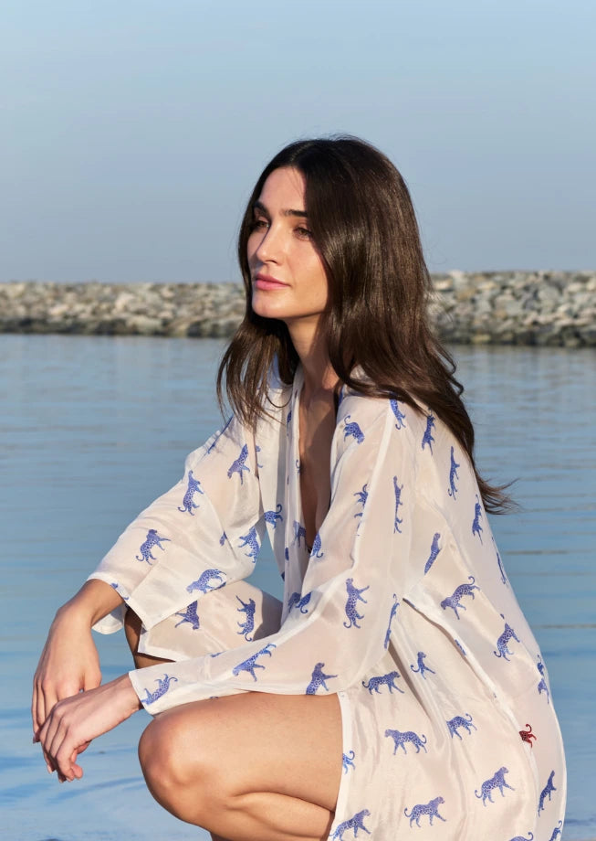 Leopard Luxe Printed Sheer Short Kimono