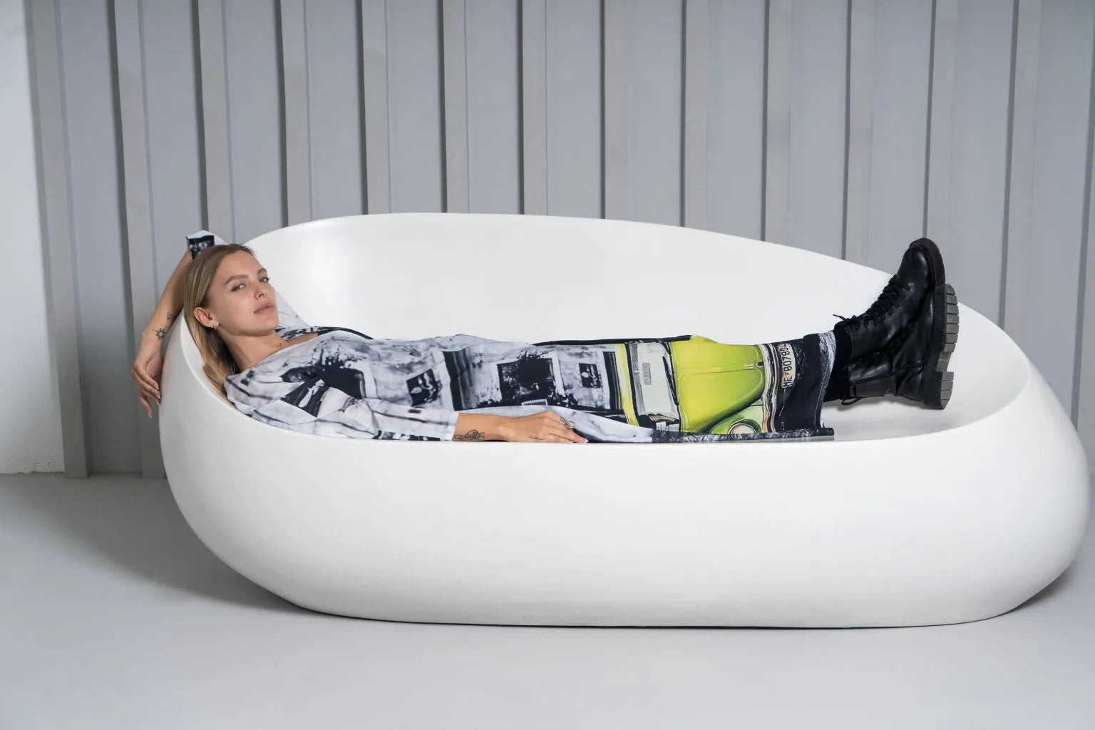 Neon Drive Car Abstract Print Long Kimono