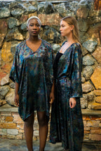 Shadow Of Sequin Shimmer Rainbow Black Short Kaftan - Party Dress