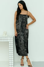 Shadow of Sequin Shimmer Black Maxi Dress