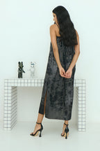 Shadow of Sequin Shimmer Black Maxi Dress
