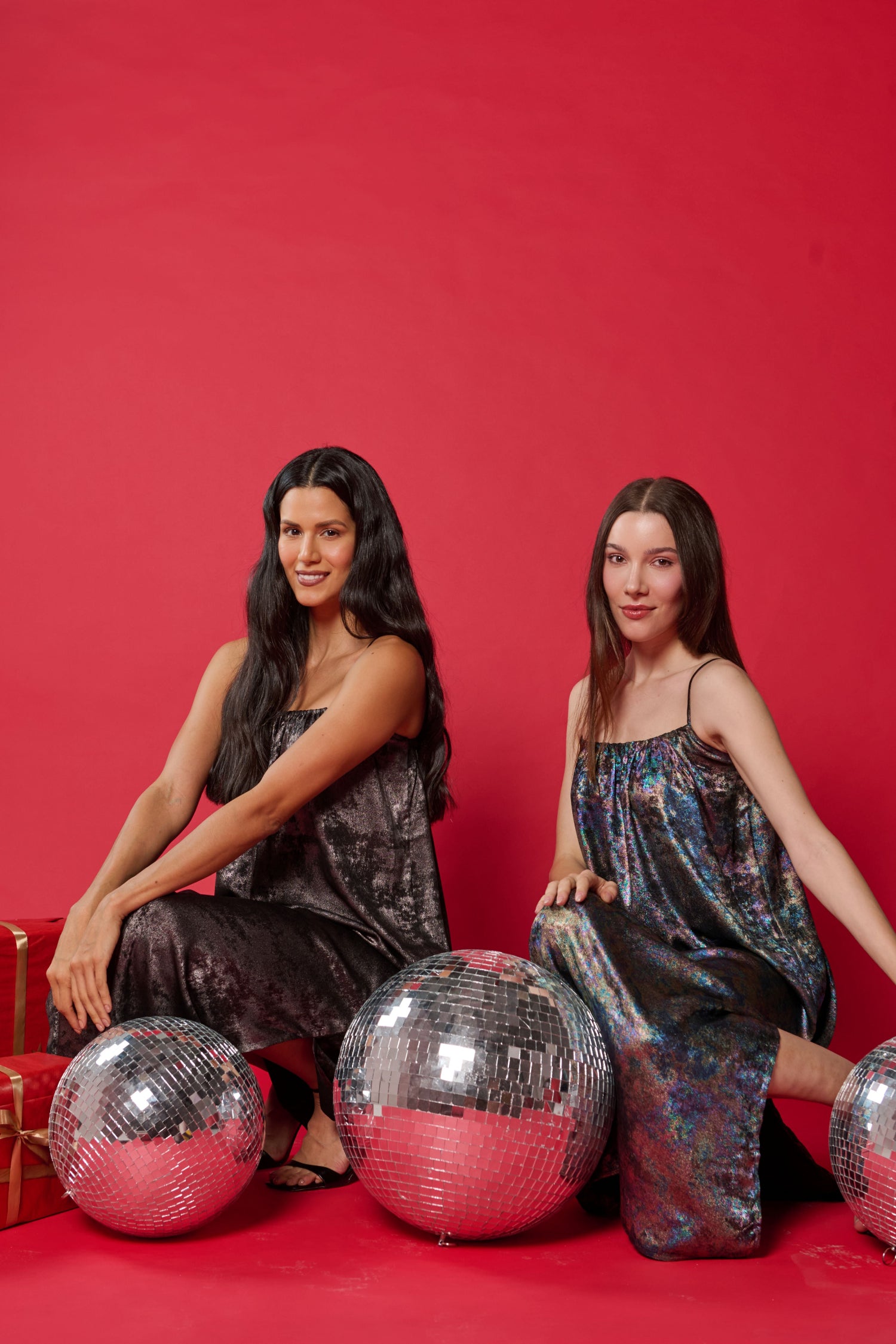 Shadow of Sequin Shimmer Black Maxi Dress