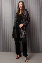 Shadow of Sequin Shimmer Black Short Kimono
