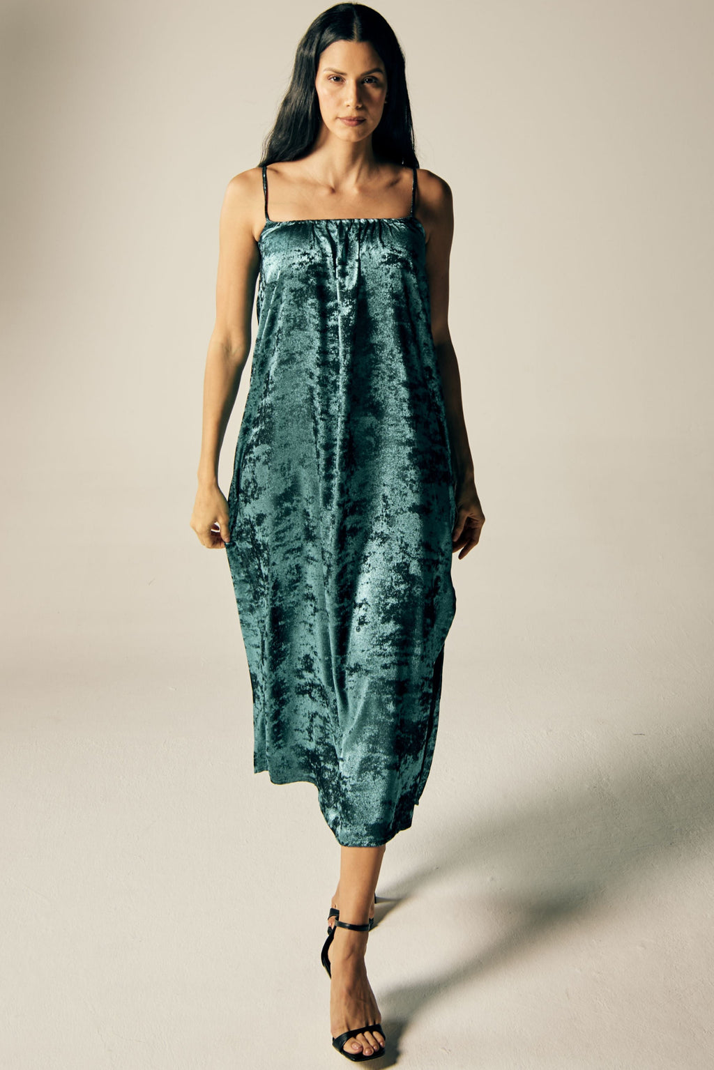 Shadow of Sequin Shimmer Blue Maxi Dress