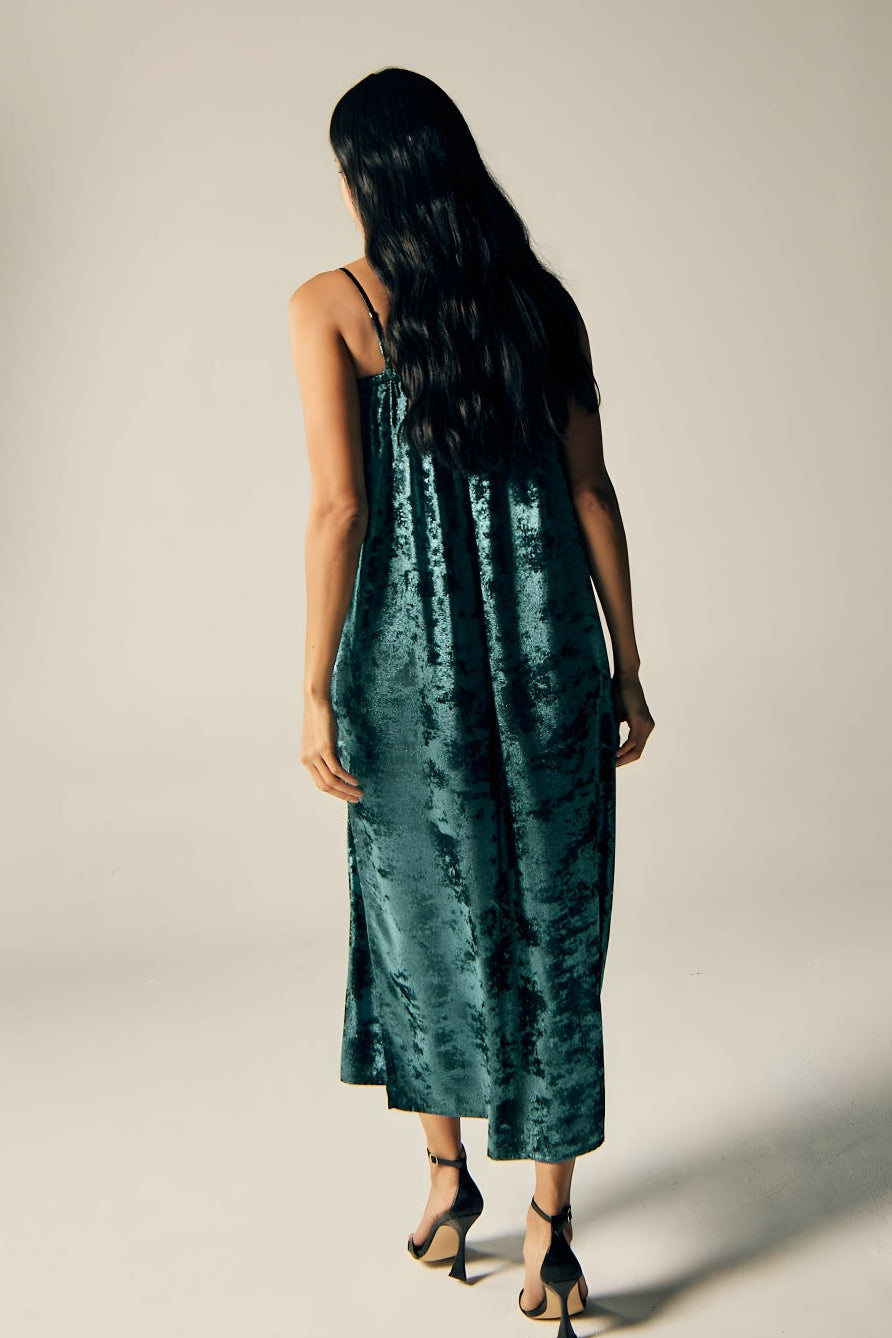 Shadow of Sequin Shimmer Blue Maxi Dress