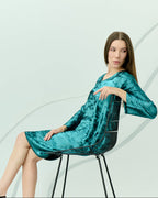 Shadow of Sequin Shimmer Blue Short Kaftan Dress