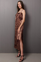 Shadow of Sequin Shimmer French Beige Maxi Dress