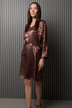 Shadow of Sequin Shimmer French Beige Short Kaftan Dress