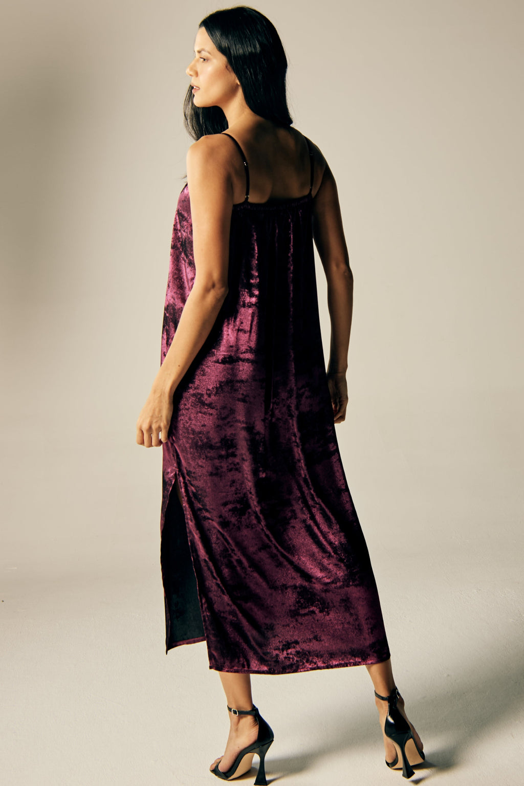 Shadow of Sequin Shimmer Magenta Purple Maxi Dress