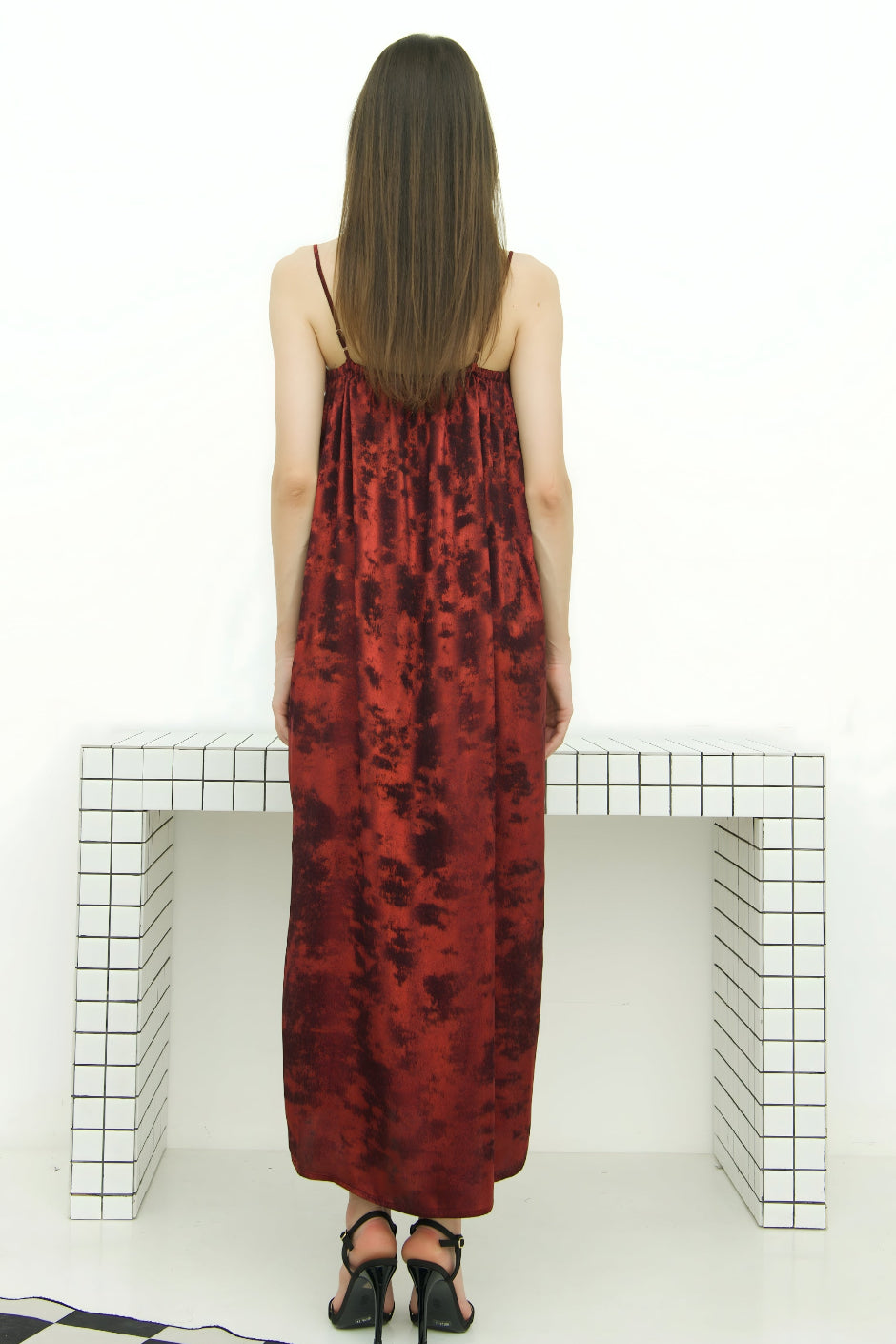 Shadow of Sequin Shimmer Red Maxi Dress