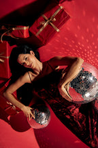 Shadow of Sequin Shimmer Red Maxi Dress