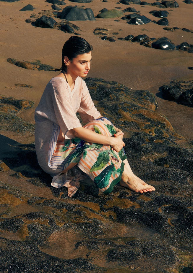 The Breeze Sheer Long Kaftan With Side Slits