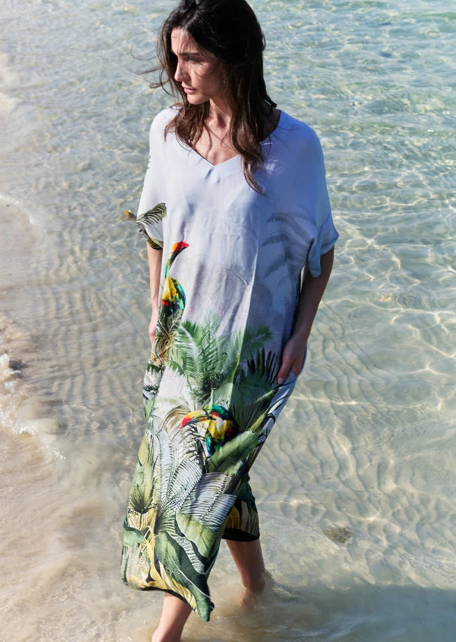 Wild Wings Bird In The Jungle Long Kaftan