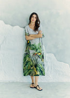 Wild Wings Bird In The Jungle Long Kaftan With Side Slits