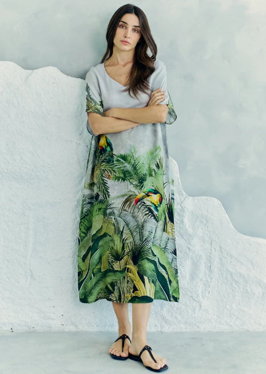 Wild Wings Bird In The Jungle Long Kaftan