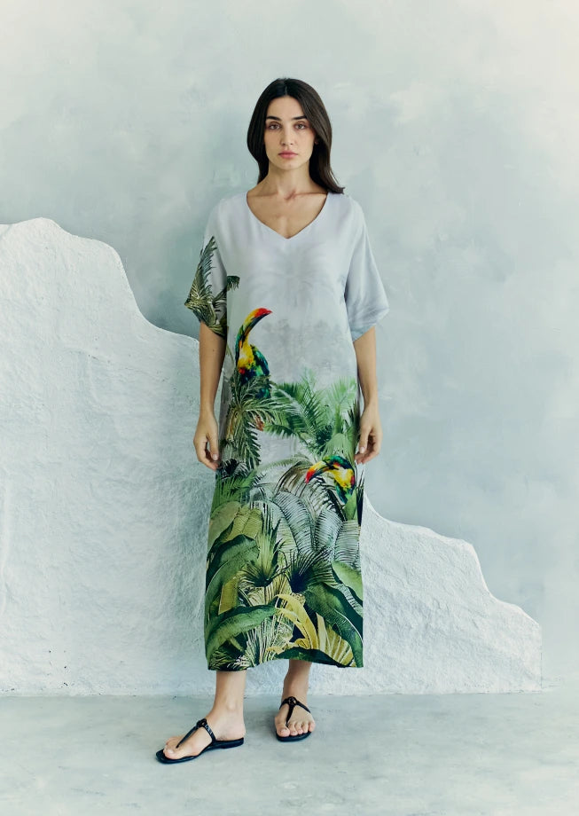 Wild Wings Bird In The Jungle Long Kaftan