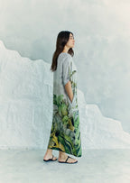Wild Wings Bird In The Jungle Long Kaftan With Side Slits