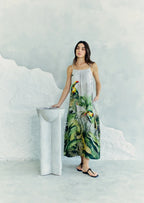 Wild Wings Bird In The Jungle Spaghetti Strap Maxi Dress