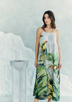 Wild Wings Bird In The Jungle Spaghetti Strap Maxi Dress