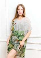 Wild Wings Bird In The Jungle Sheer Short kaftan