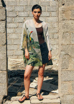 Wild Wings Bird In The Jungle Printed Short Kimono