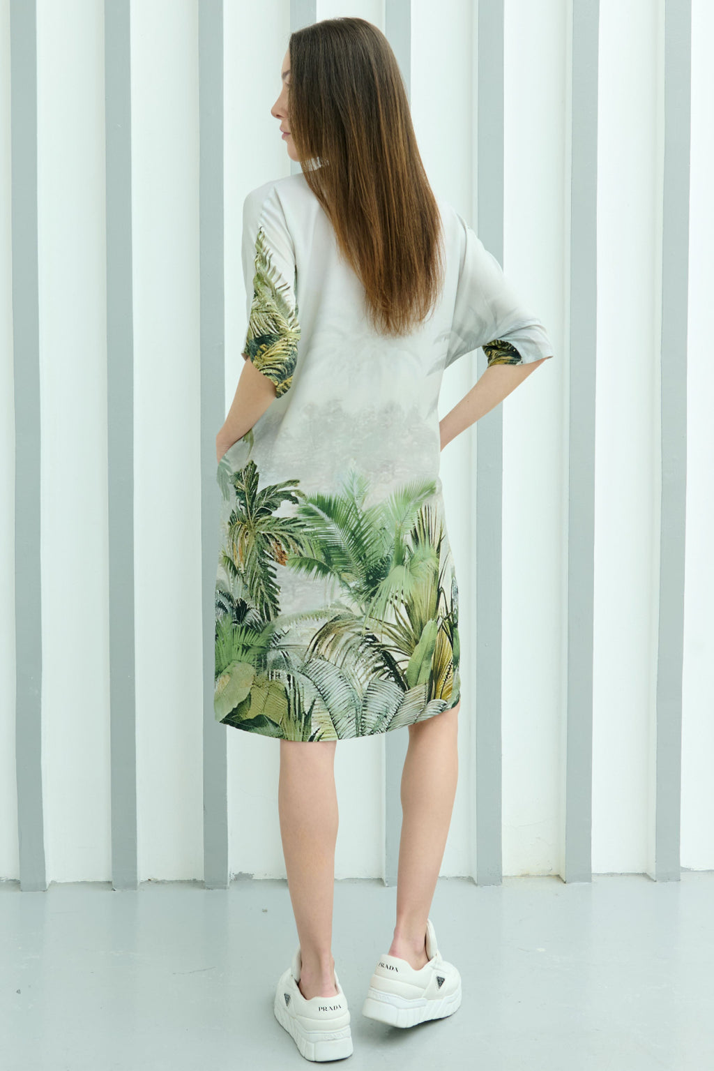 Wild Wings Bird In The Jungle Printed Short Kaftan Dress