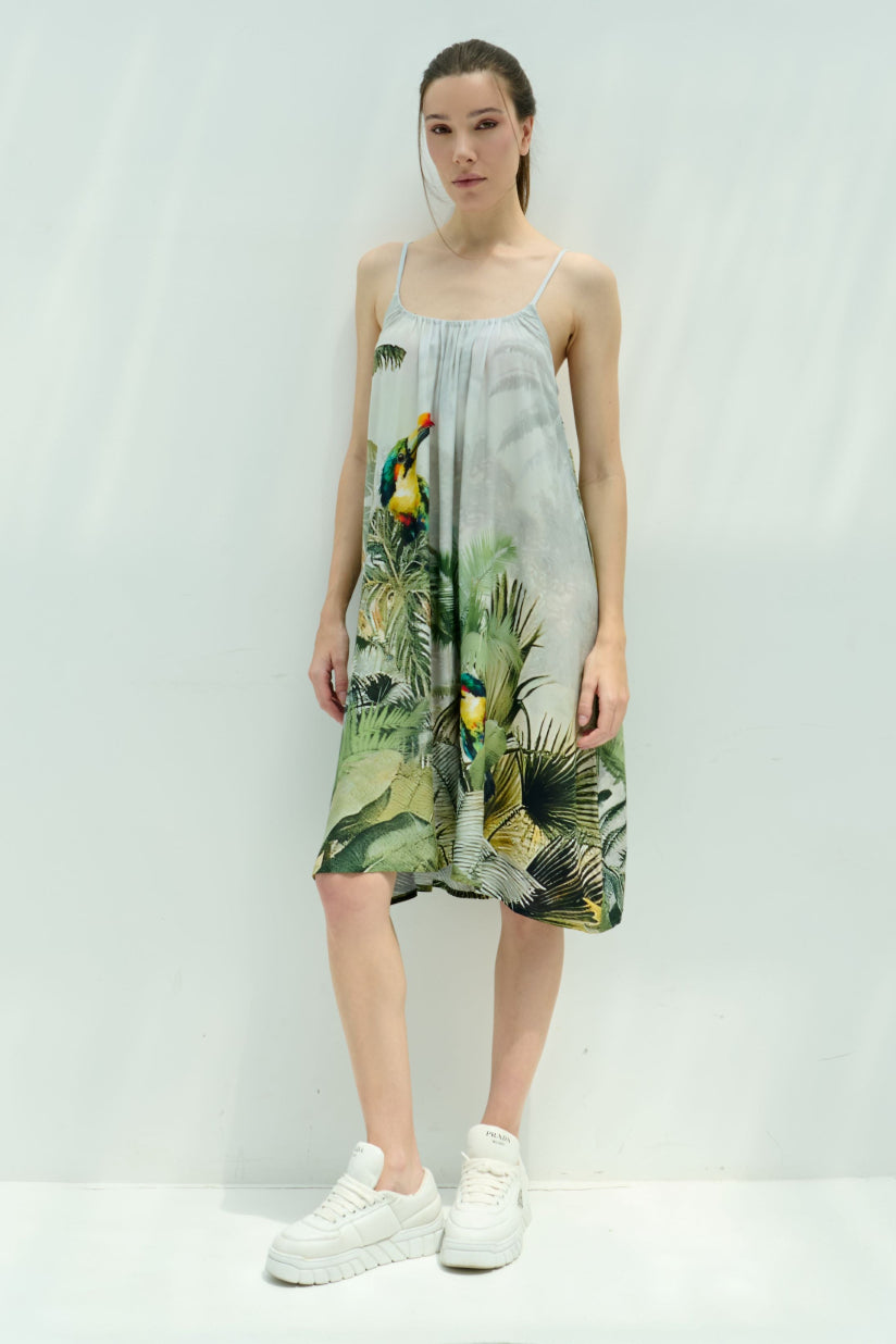 Wild Wings Bird In The Jungle Spaghetti Strap Dress