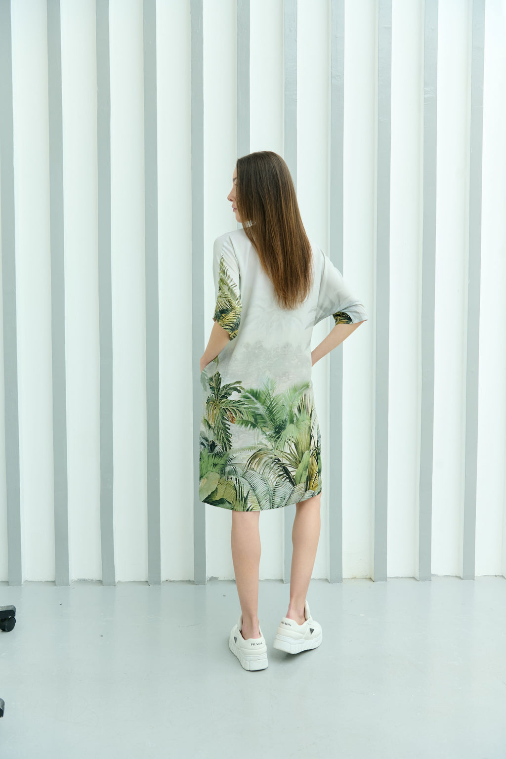 Wild Wings Bird In The Jungle Printed Short Kaftan Dress