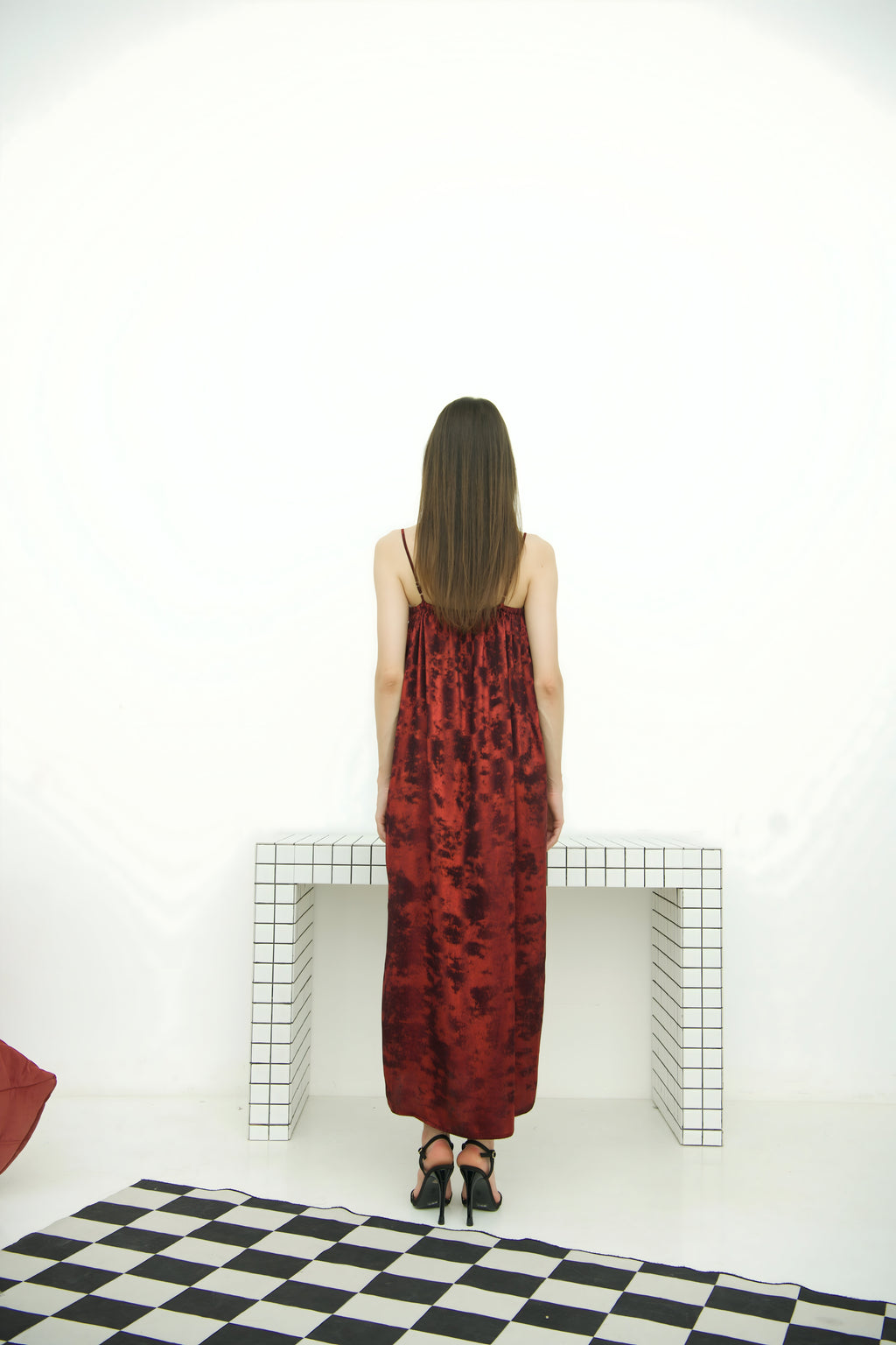 Shadow of Sequin Shimmer Red Maxi Dress