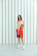 Coral Mirage Floral Printed Short Kaftan