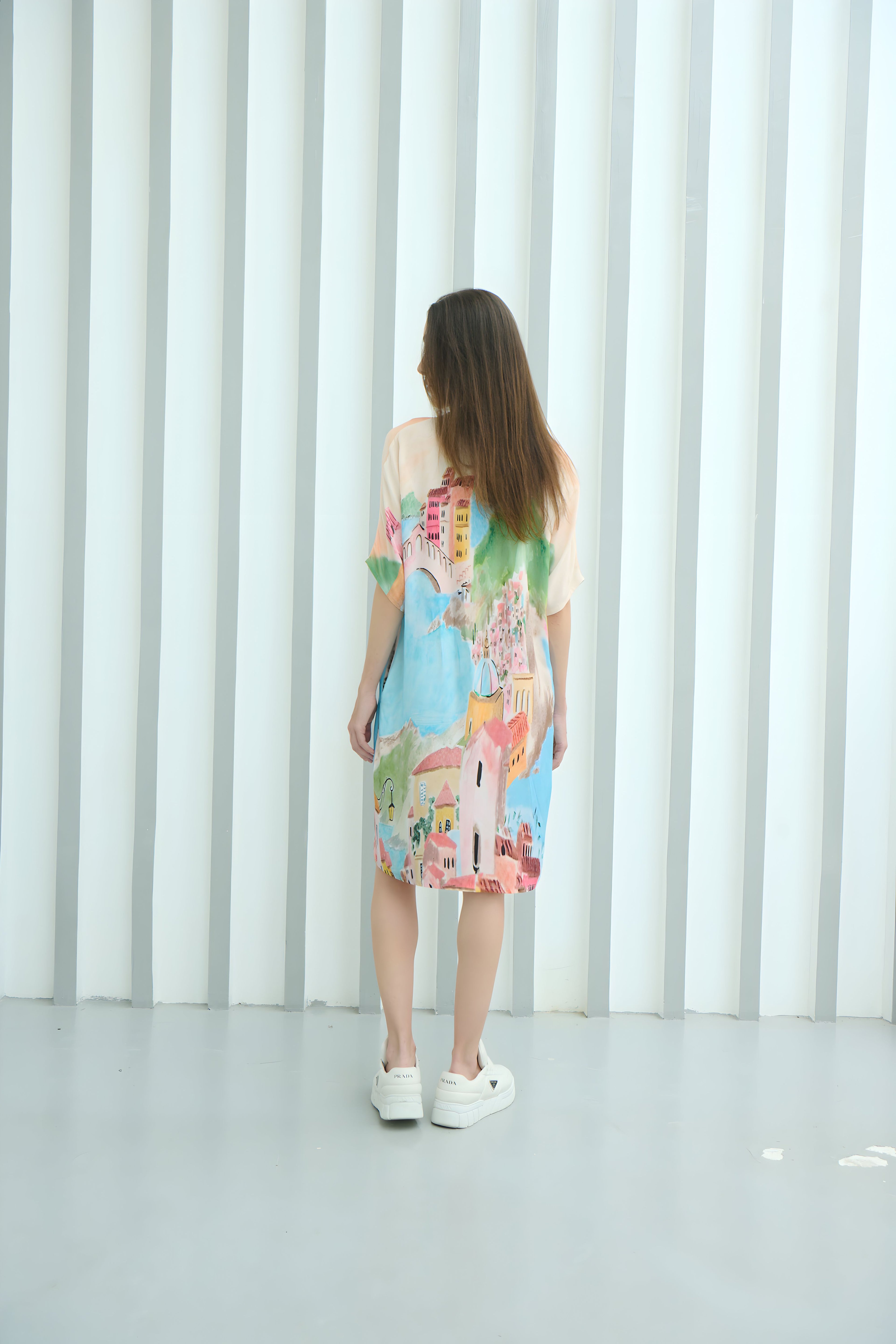 La Riviera Multicolor Short Kaftan Dress