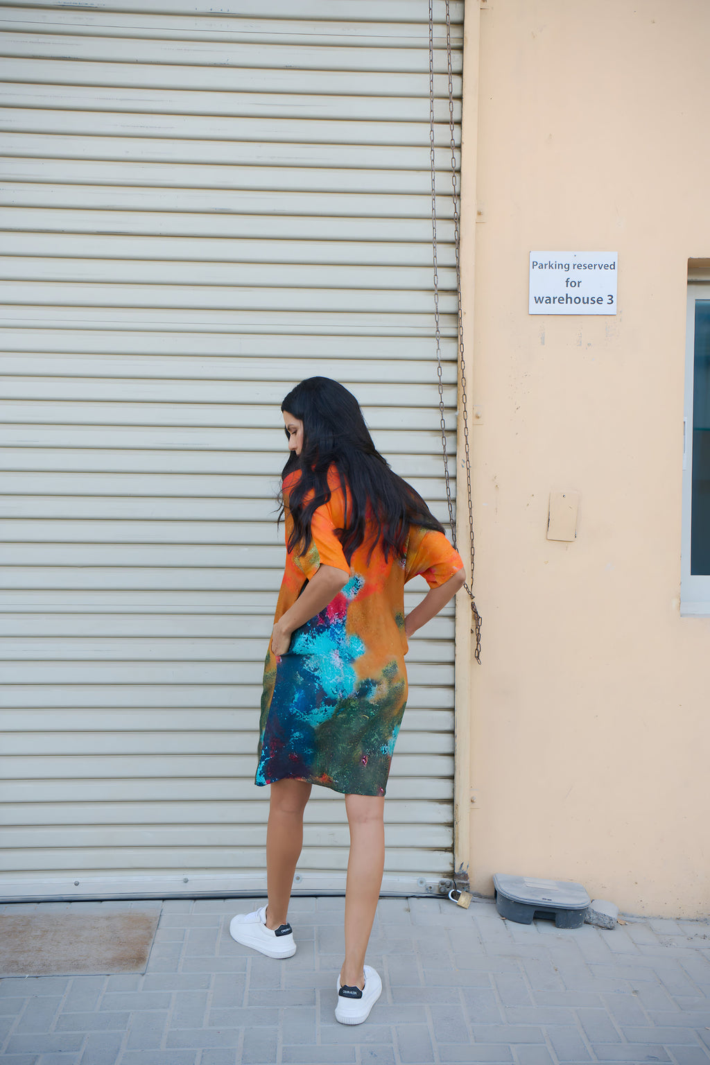 Canvas & Chaos Abstract Print Short Kaftan