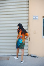 Canvas & Chaos Abstract Print Short Kaftan