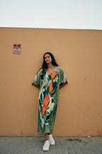 Fleur & Fruit Vintage Long Kaftan with Side Slits