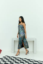 Shadow Of Sequin Shimmer Rainbow Black Maxi Dress