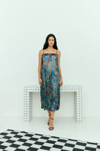 Shadow Of Sequin Shimmer Rainbow Black Maxi Dress