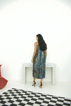 Shadow Of Sequin Shimmer Rainbow Black Maxi Dress