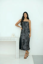 Shadow of Sequin Shimmer Black Maxi Dress