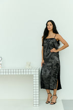 Shadow of Sequin Shimmer Black Maxi Dress
